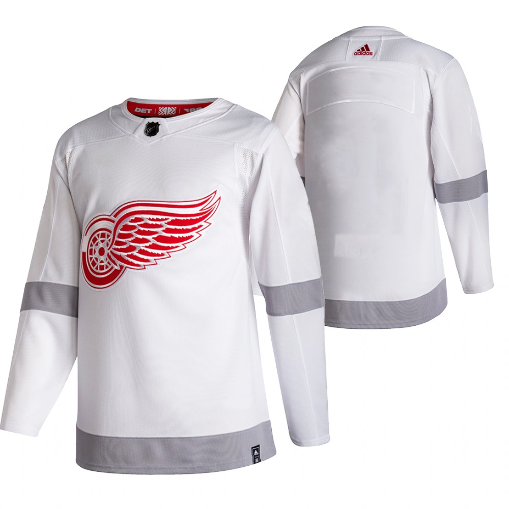 2021 Adidias Detroit Red Wings Blank White Men Reverse Retro Alternate NHL Jersey